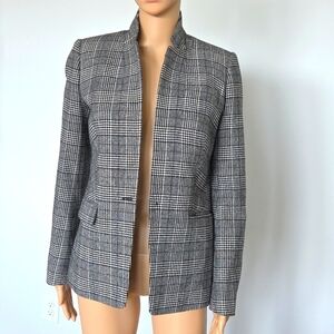 J. Crew Women’s Regent Grey & Black Plaid Blazer